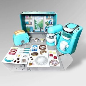 Kidoozie Trendy Kitchen Trio Teal Green Realistic Kitchen Appliances Ages 3+